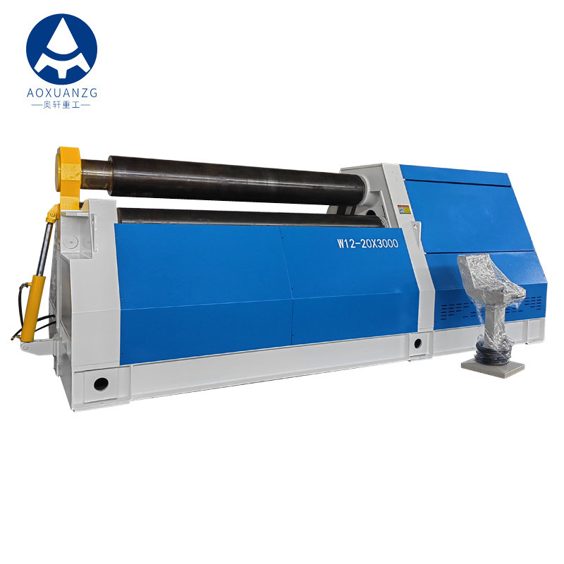 CNC Hydraulic 4 Rollers Plate Rolling Machine 20x3000 Carbon Steel Metal Sheet